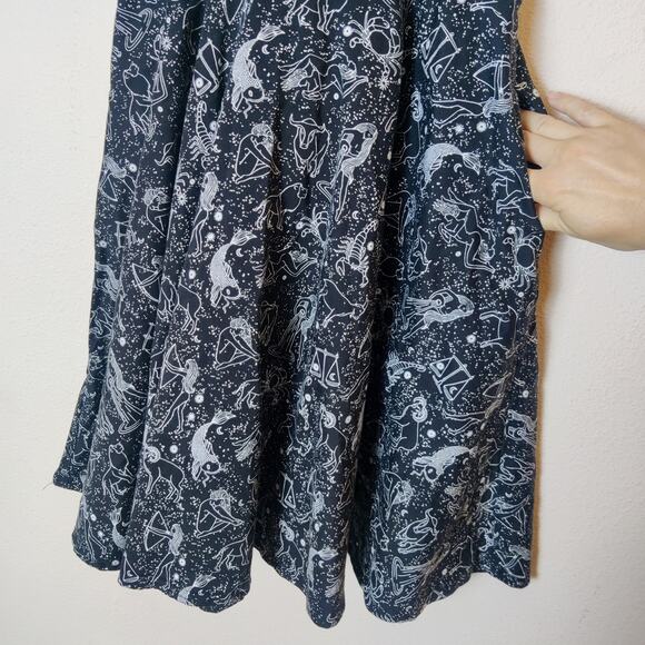 Eva Rose Zodiac Astrology Black Celestial Retro Mini Dress Medium Rockabilly - Picture 5 of 12